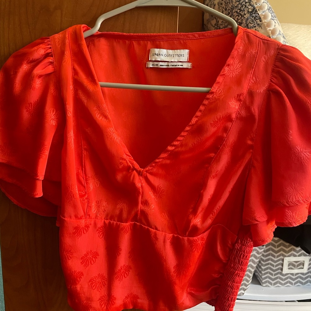 Orange Satin Urban Outfitters top